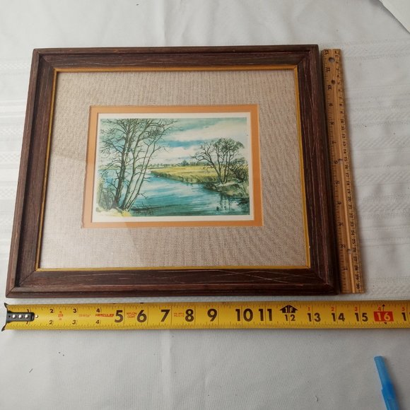Vintage River Marsh Landscape Scene by Alex Secher Framed by Design Arts #2823 - Picture 6 of 6